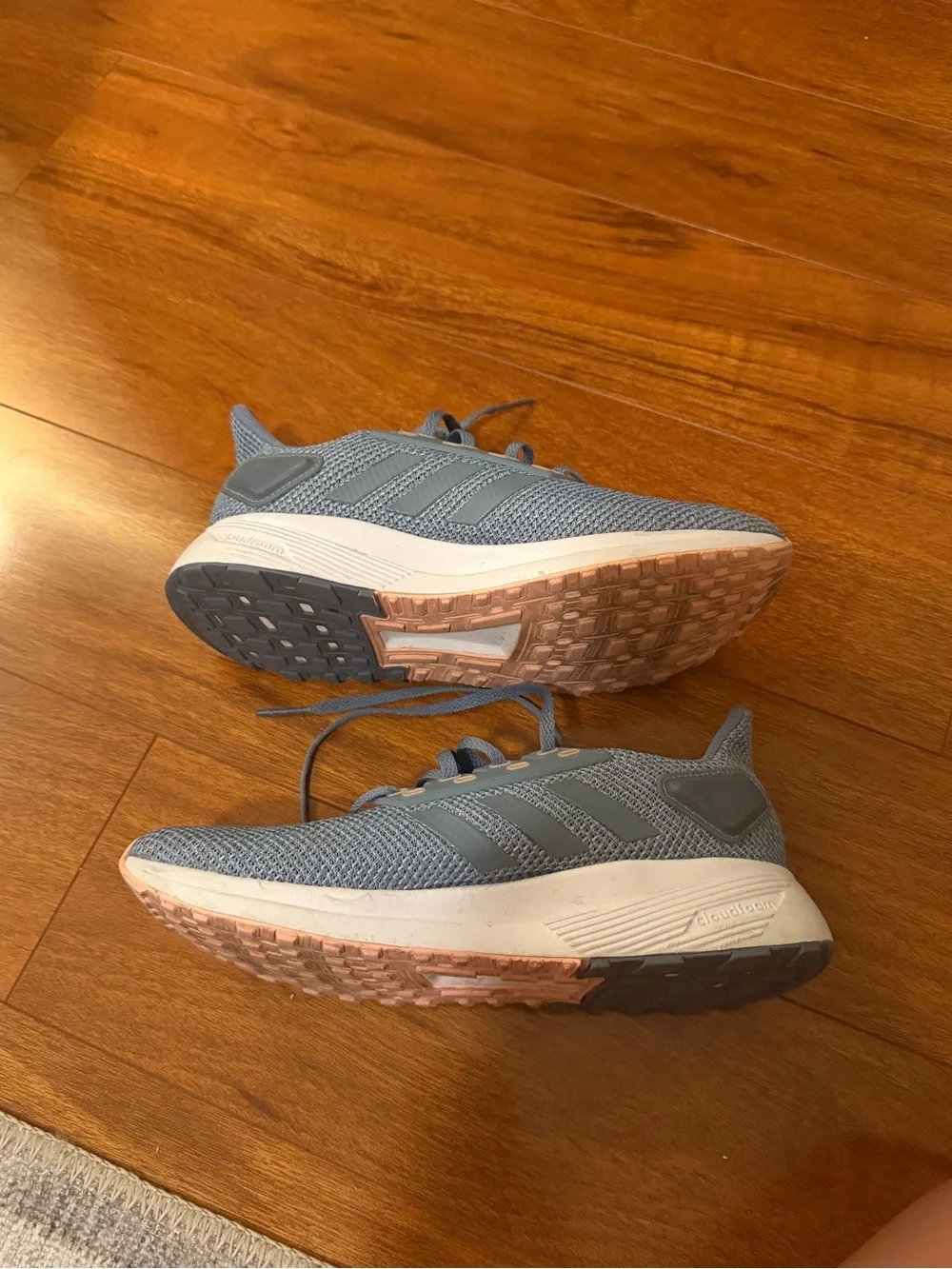 adidas blue Mesh Athletic Sneakers with White Soles